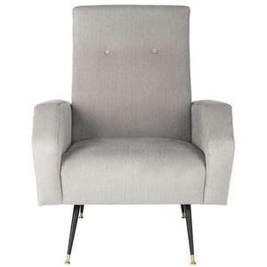 Aida Retro Mid Century Accent Chair - Chic Velvet Upholstery with Gold Legs for Stylish Living Spaces