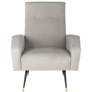 Aida Retro Mid Century Accent Chair - Chic Velvet Upholstery with Gold Legs for Stylish Living Spaces
