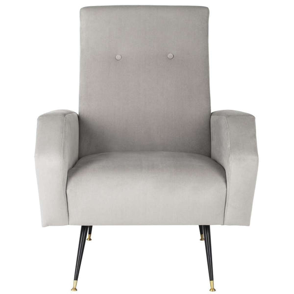 Aida Retro Mid Century Accent Chair - Chic Velvet Upholstery with Gold Legs for Stylish Living Spaces