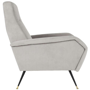 Aida Retro Mid Century Accent Chair - Chic Velvet Upholstery with Gold Legs for Stylish Living Spaces