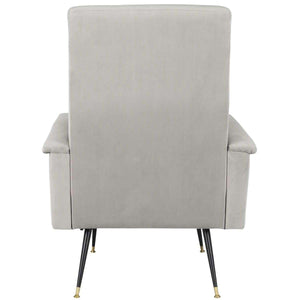 Aida Retro Mid Century Accent Chair - Chic Velvet Upholstery with Gold Legs for Stylish Living Spaces