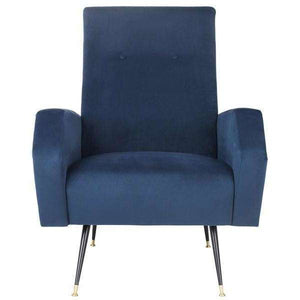 Aida Retro Mid Century Accent Chair - Chic Velvet Upholstery with Gold Legs for Stylish Living Spaces
