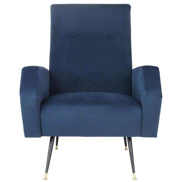 Aida Retro Mid Century Accent Chair - Chic Velvet Upholstery with Gold Legs for Stylish Living Spaces