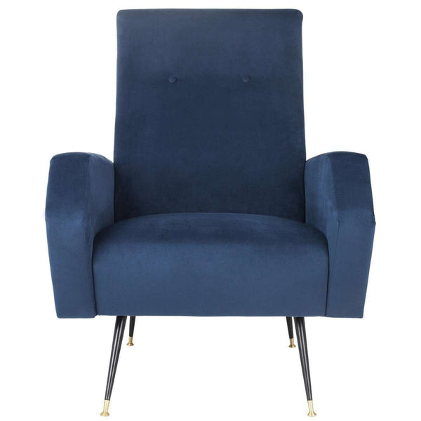 Aida Retro Mid Century Accent Chair - Chic Velvet Upholstery with Gold Legs for Stylish Living Spaces
