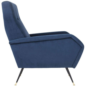 Aida Retro Mid Century Accent Chair - Chic Velvet Upholstery with Gold Legs for Stylish Living Spaces