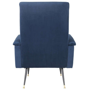 Aida Retro Mid Century Accent Chair - Chic Velvet Upholstery with Gold Legs for Stylish Living Spaces