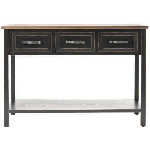 Aiden 3 Drawer Console Table - Stylish Storage Solution with Charming Design and Wood Top Accent