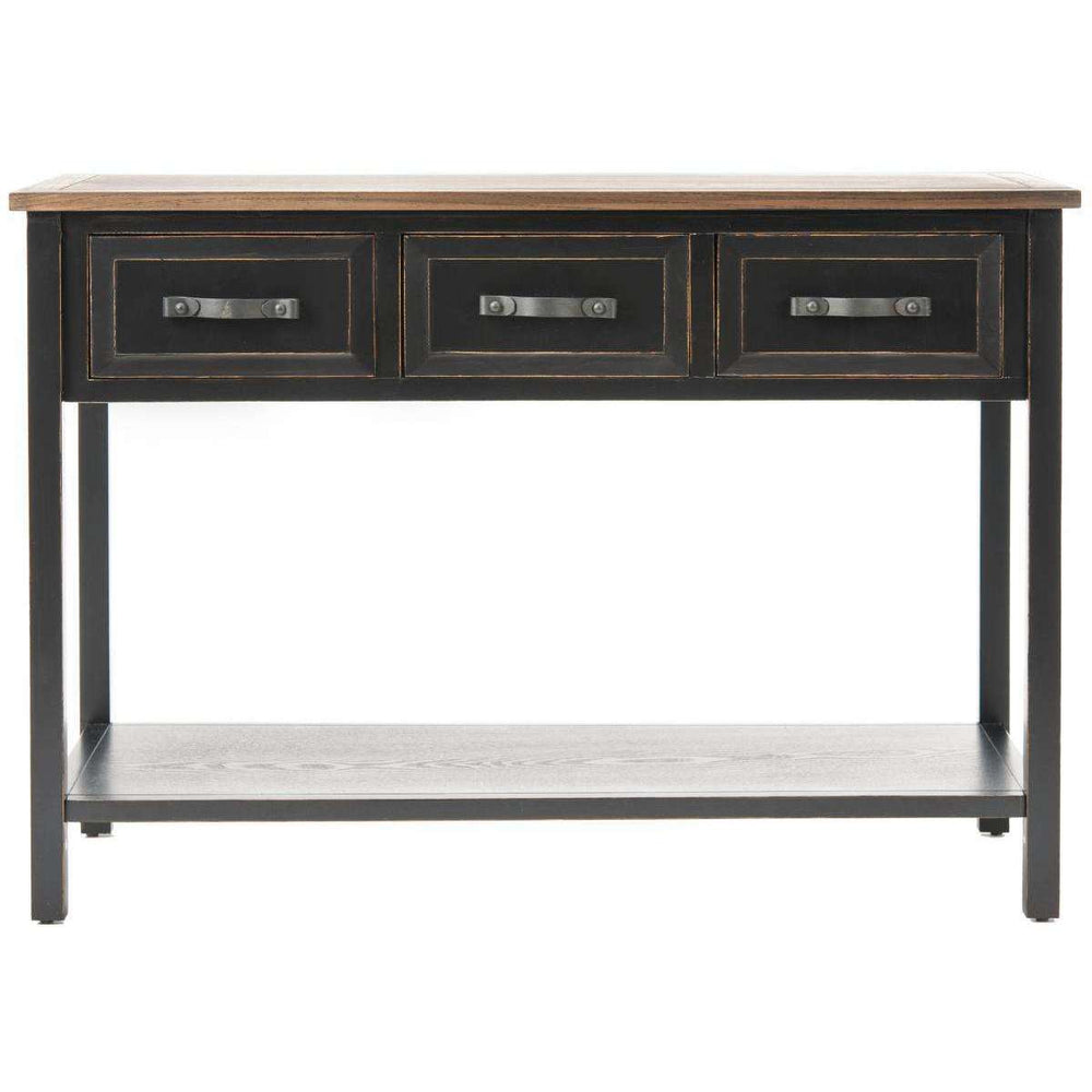 Aiden 3 Drawer Console Table - Stylish Storage Solution with Charming Design and Wood Top Accent