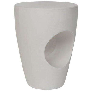 Aishi Modern Concrete Round Accent Table for Indoor and Outdoor Use – Artistic Sculptural Design