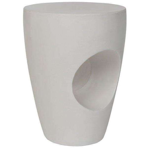 Aishi Modern Concrete Round Accent Table for Indoor and Outdoor Use – Artistic Sculptural Design