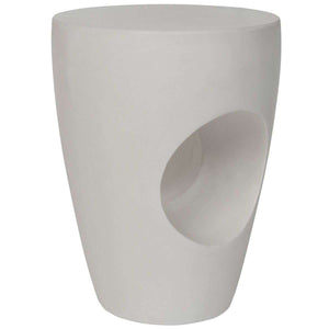 Aishi Modern Concrete Round Accent Table for Indoor and Outdoor Use – Artistic Sculptural Design