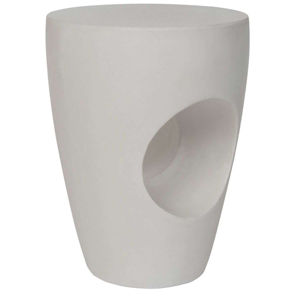 Aishi Modern Concrete Round Accent Table for Indoor and Outdoor Use – Artistic Sculptural Design