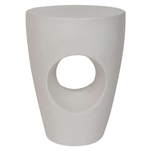 Aishi Modern Concrete Round Accent Table for Indoor and Outdoor Use – Artistic Sculptural Design