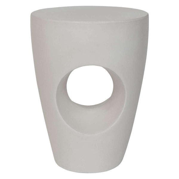 Aishi Modern Concrete Round Accent Table for Indoor and Outdoor Use – Artistic Sculptural Design