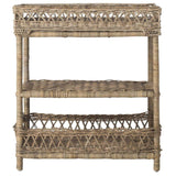 Ajani Accent Table Wicker 3 Tier Natural Rattan NC Coating Slimit Lacak