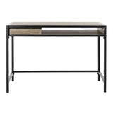 Alan Desk with Drawer 1 Shelf Oak Black Wood PVC MDF Metal Tube