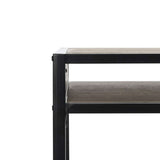 Alan Desk with Drawer 1 Shelf Oak Black Wood PVC MDF Metal Tube