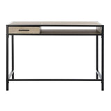 Alan Desk with Drawer 1 Shelf Oak Black Wood PVC MDF Metal Tube