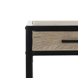 Alan Desk with Drawer 1 Shelf Oak Black Wood PVC MDF Metal Tube