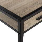 Alan Desk with Drawer 1 Shelf Oak Black Wood PVC MDF Metal Tube