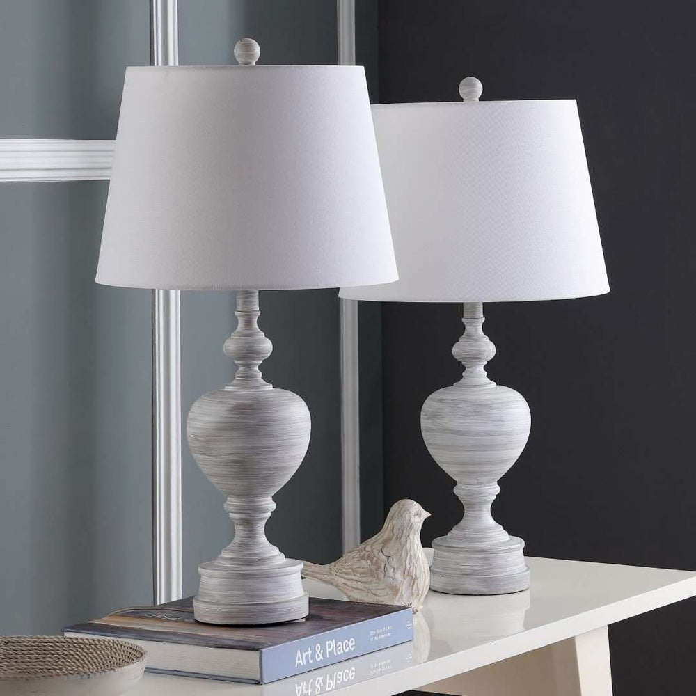 Alban Table Lamp Set of 2 - Elegant White Design, Perfect for Living Room and Bedroom Décor!