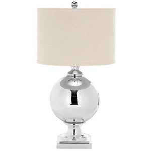 Alcott Table Lamp Mercury Glass 28" Silver Off White Chrome Cotton