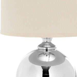 Alcott Mercury Glass Table Lamp - Elegant 28" Silver Base with Off-White Cotton Shade for Home