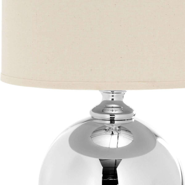 Alcott Mercury Glass Table Lamp - Elegant 28" Silver Base with Off-White Cotton Shade for Home
