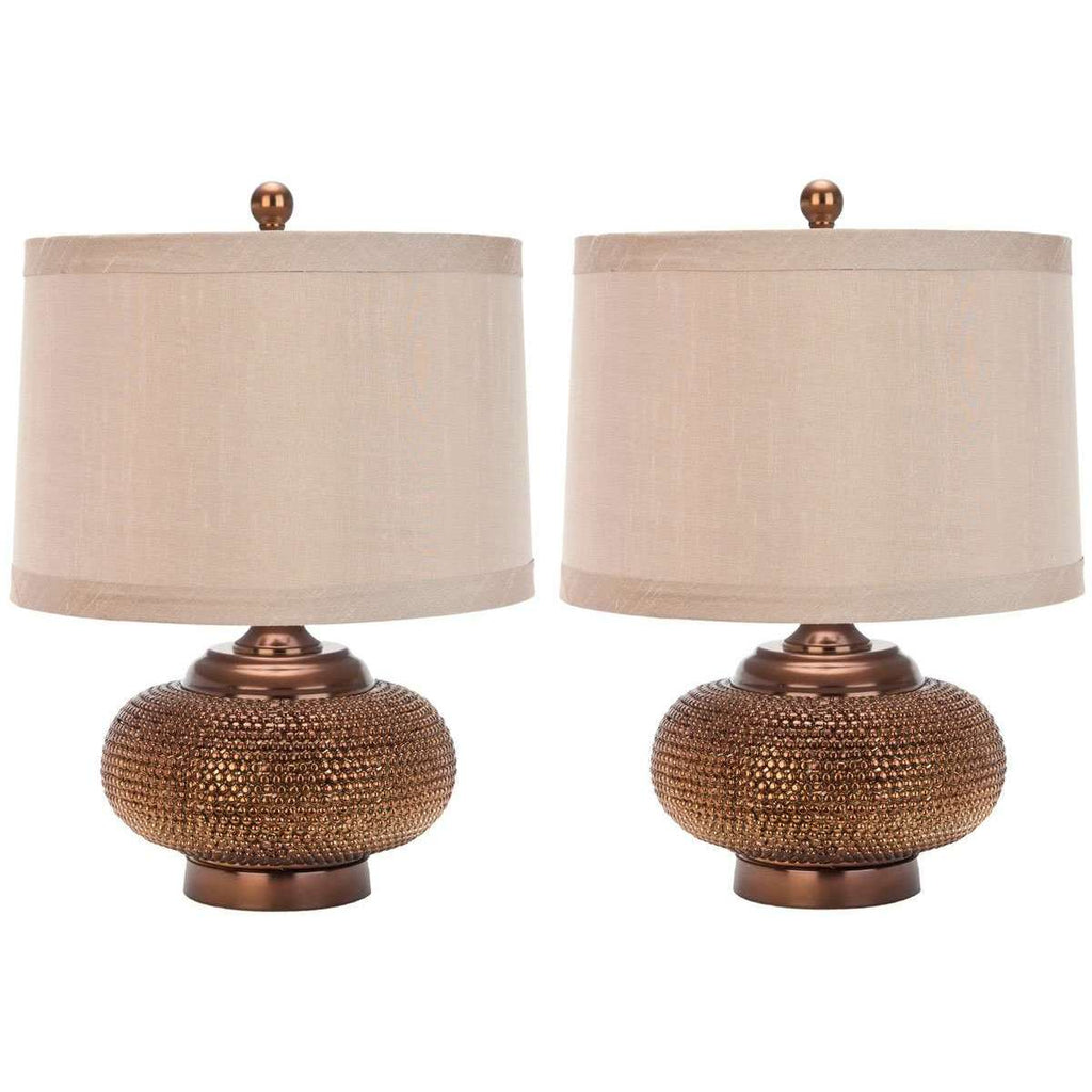 Alexis Lamp Bead 19" Copper Taupe Gold Cotton Polyester Resin Metal - Set of 2