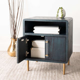 Alfie 2 Door Side Table in Indigo / Gold Couture