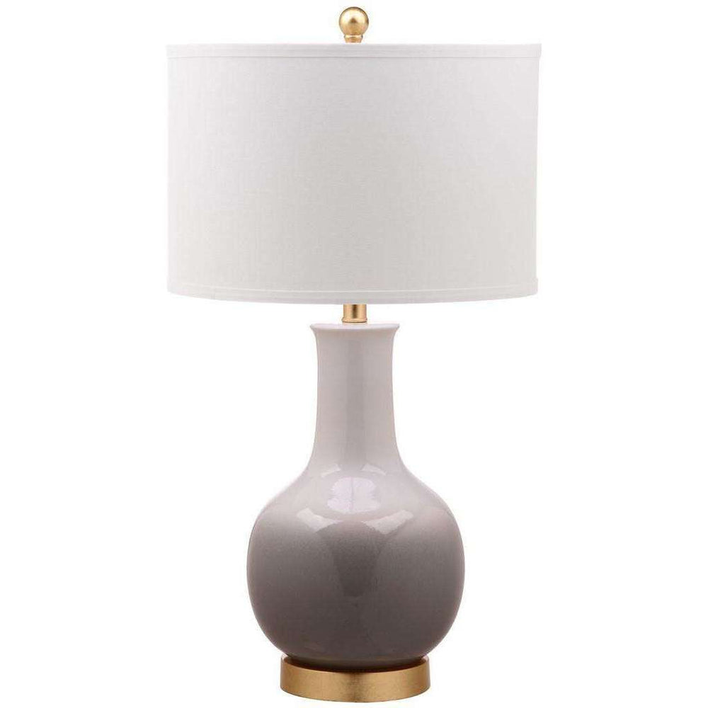 Alfio Contemporary Table Lamp with Elegant Ceramic Body and Chic Linen Shade for Modern Spaces