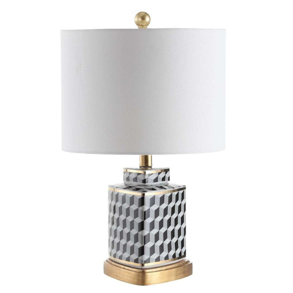 Alisha Table Lamp - Elegant Black & White Design, Perfect for Modern Home Décor, 28" Tall