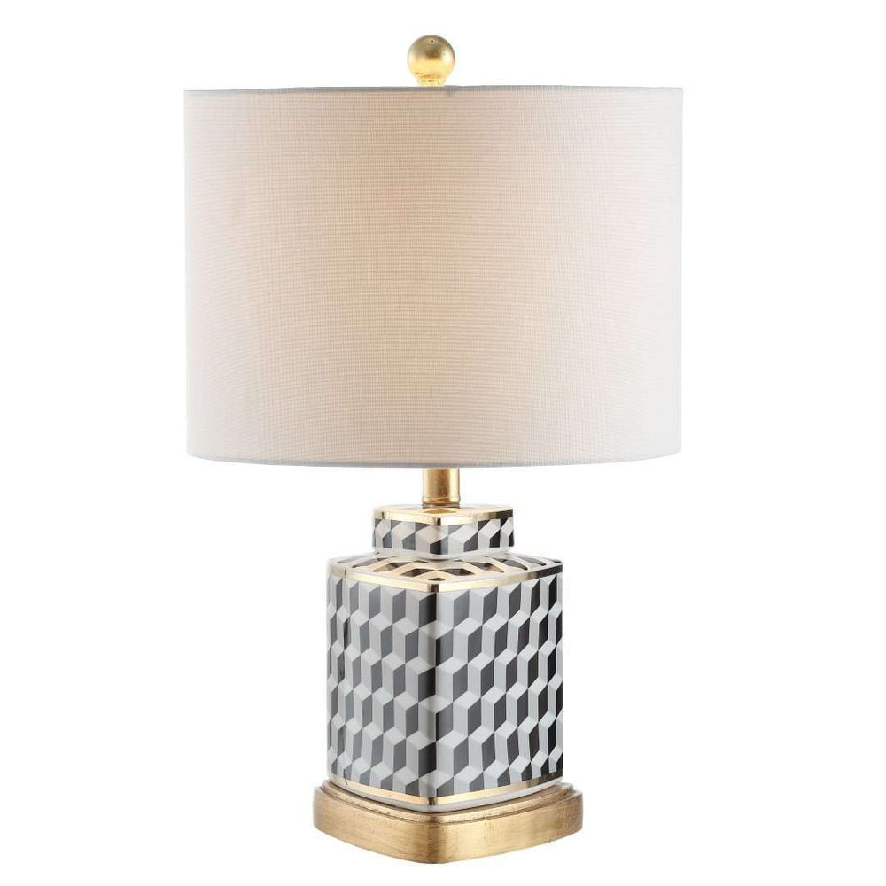 Alisha Table Lamp - Elegant Black & White Design, Perfect for Modern Home Décor, 28" Tall