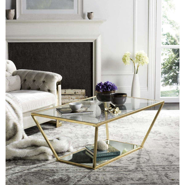 Allene Coffee Table - Elegant Gold Metal Iron Design, Contemporary Retro Charm for Any Interior