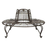 Ally Tree Bench 60.25" Darling Outdoor Rustic Brown Metal Iron