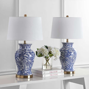 Alona Table Lamp Blue White - Set of 2