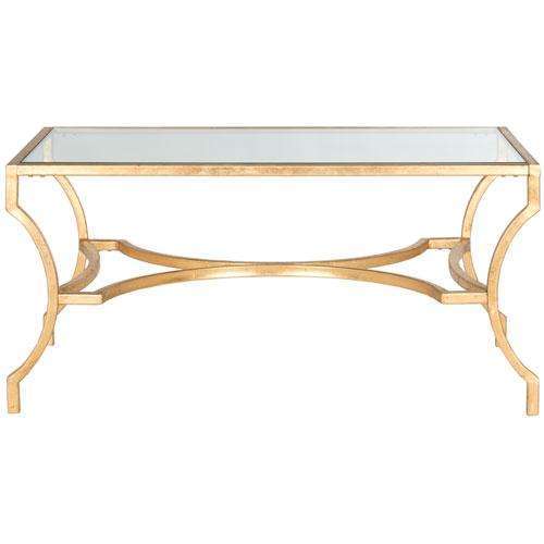 Alphonse Coffee Table - Opulent Gold Metal Design with Glass Top, Perfect for Elegant Living Rooms