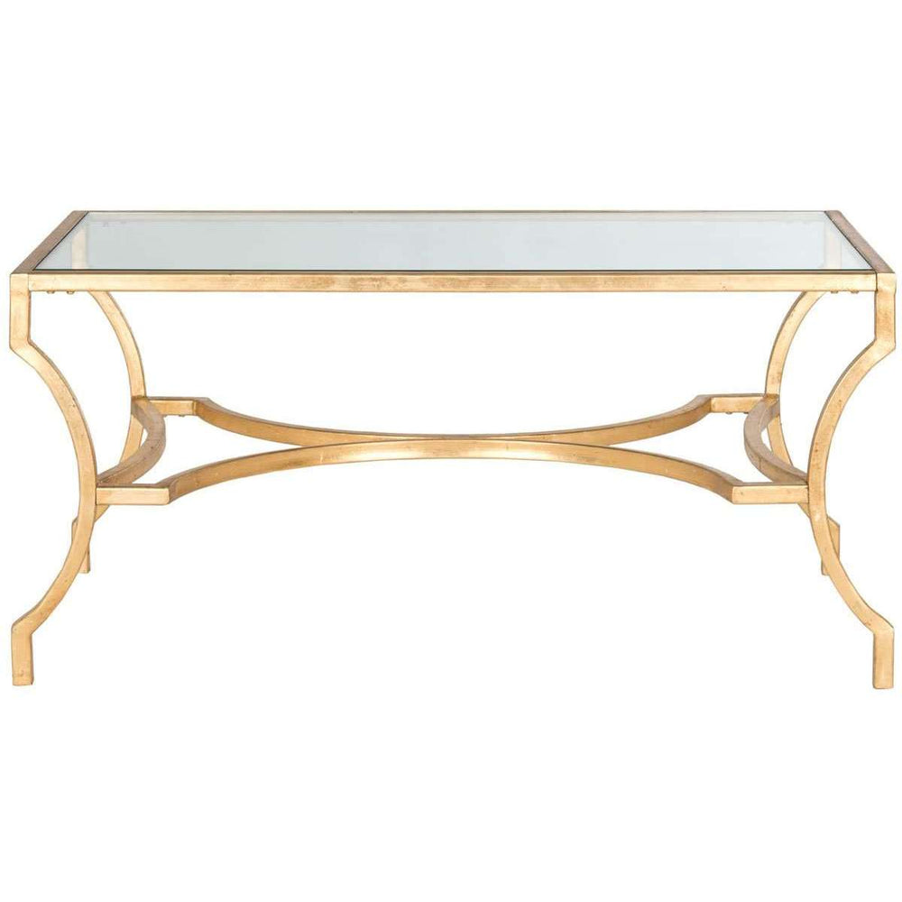 Alphonse Coffee Table - Opulent Gold Metal Design with Glass Top, Perfect for Elegant Living Rooms