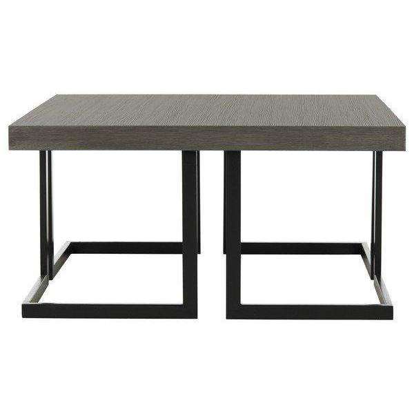 Amalya Coffee Table - Modern Mid-Century Design with Dark Grey Finish & Bold Iron Base, 31.5”