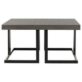 Amalya Coffee Table Modern Mid Century Dark Grey Black Wood Water Based Paint Powder Coating MDF Iron