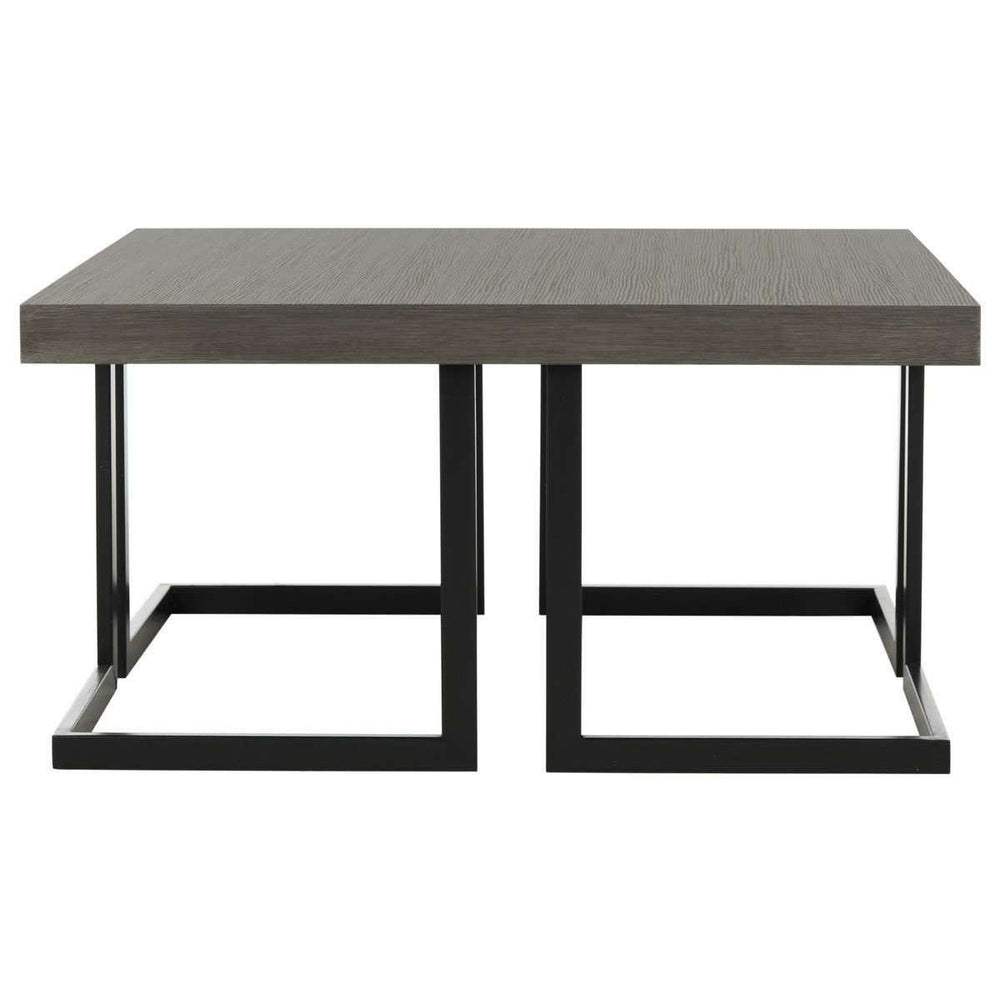 Amalya Coffee Table - Modern Mid-Century Design with Dark Grey Finish & Bold Iron Base, 31.5”
