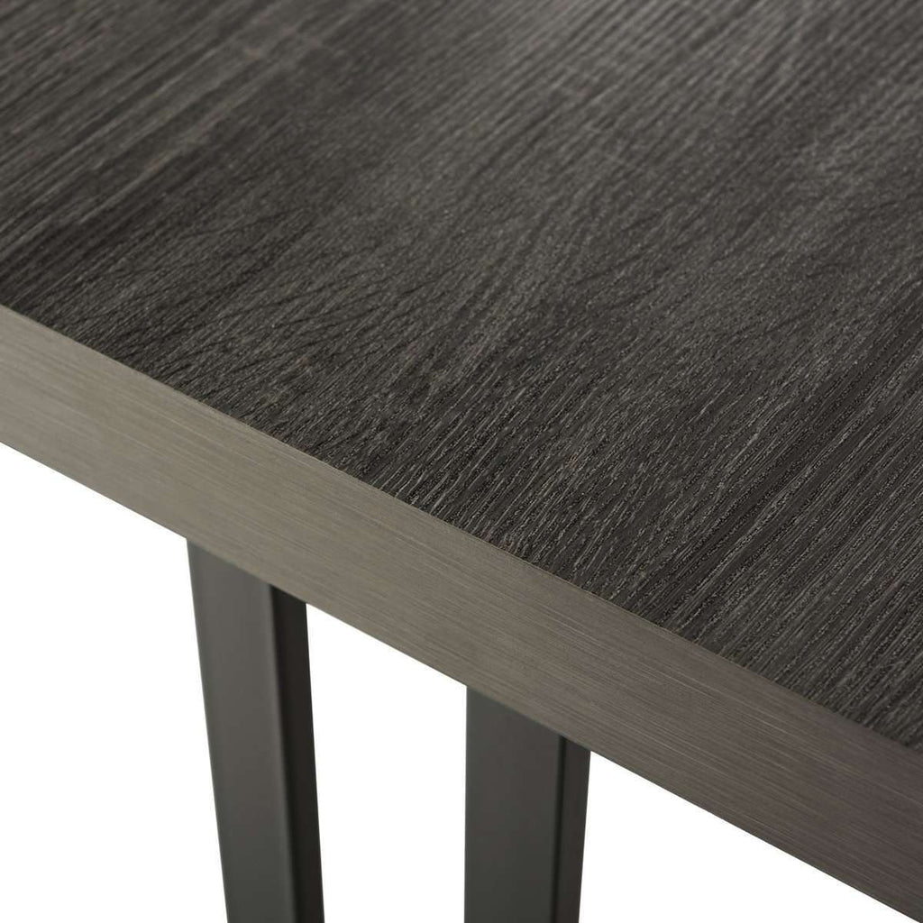 Amalya Coffee Table Modern Mid Century Dark Grey Black Wood Water Based Paint Powder Coating MDF Iron