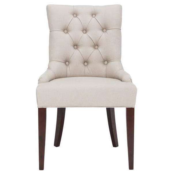 Amanda Elegant Tufted Chair with Nickel Nail Heads and Sophisticated Curved Legs for Any Space