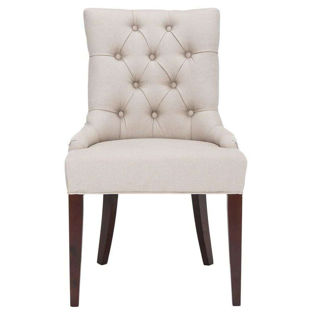 Amanda Elegant Tufted Chair with Nickel Nail Heads and Sophisticated Curved Legs for Any Space