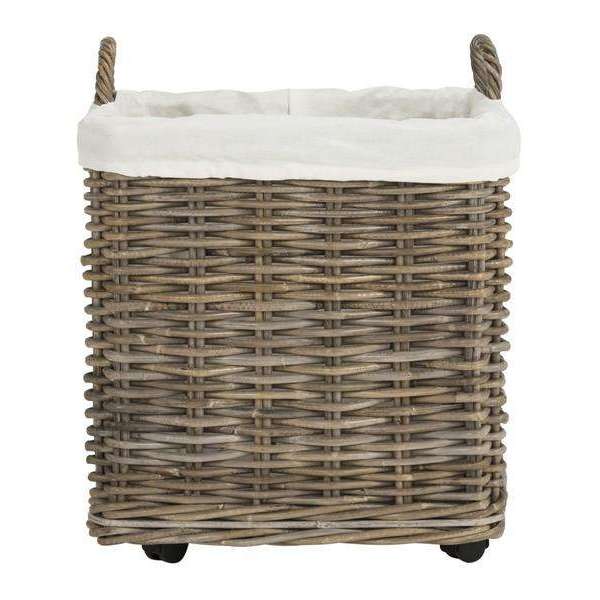 Amari Rattan Square Baskets on Wheels - Versatile, Stylish Storage Solution for Home & Pantry