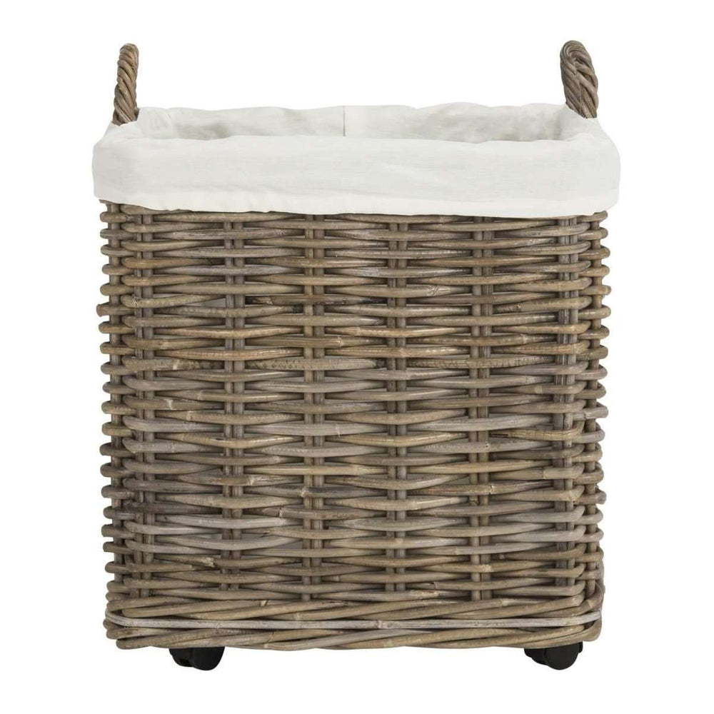 Amari Rattan Square Baskets on Wheels - Versatile, Stylish Storage Solution for Home & Pantry