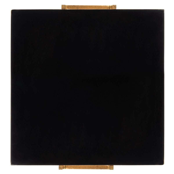 Amarylis Greek Key Side Table - Luxurious Black and Gold Metal Design for Contemporary Spaces