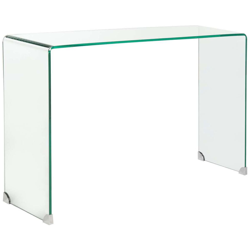 Ambler Console Table Clear Hot Bending Tempered Glass