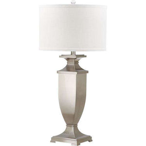 Ambler Table Lamp 31.5" Nickel Off White Silver Cotton Metal - Set of 2
