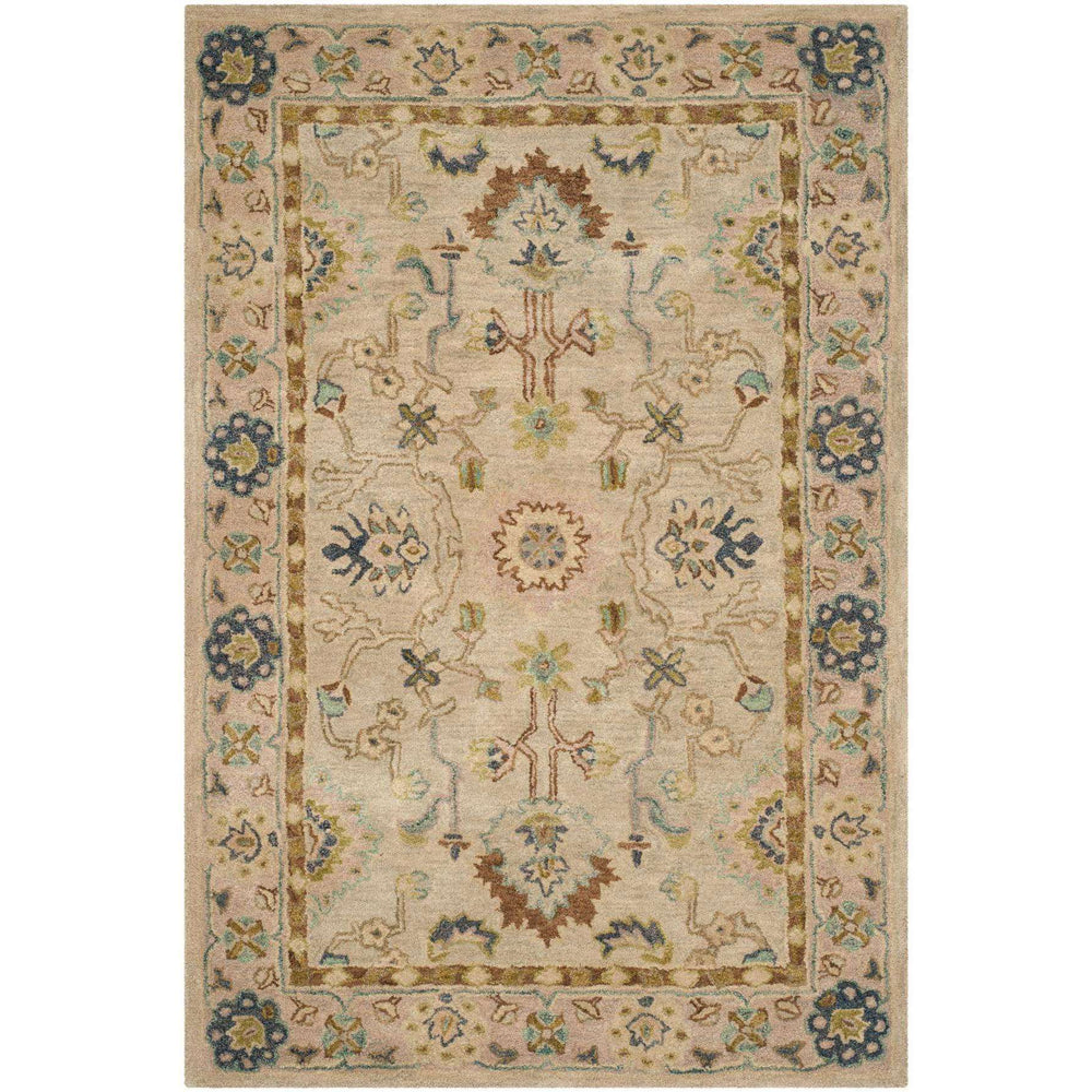 Anatolia Collection Tufted Rug - Hand-Spun Wool, Vintage Charm, and Authentic 19th Century Style